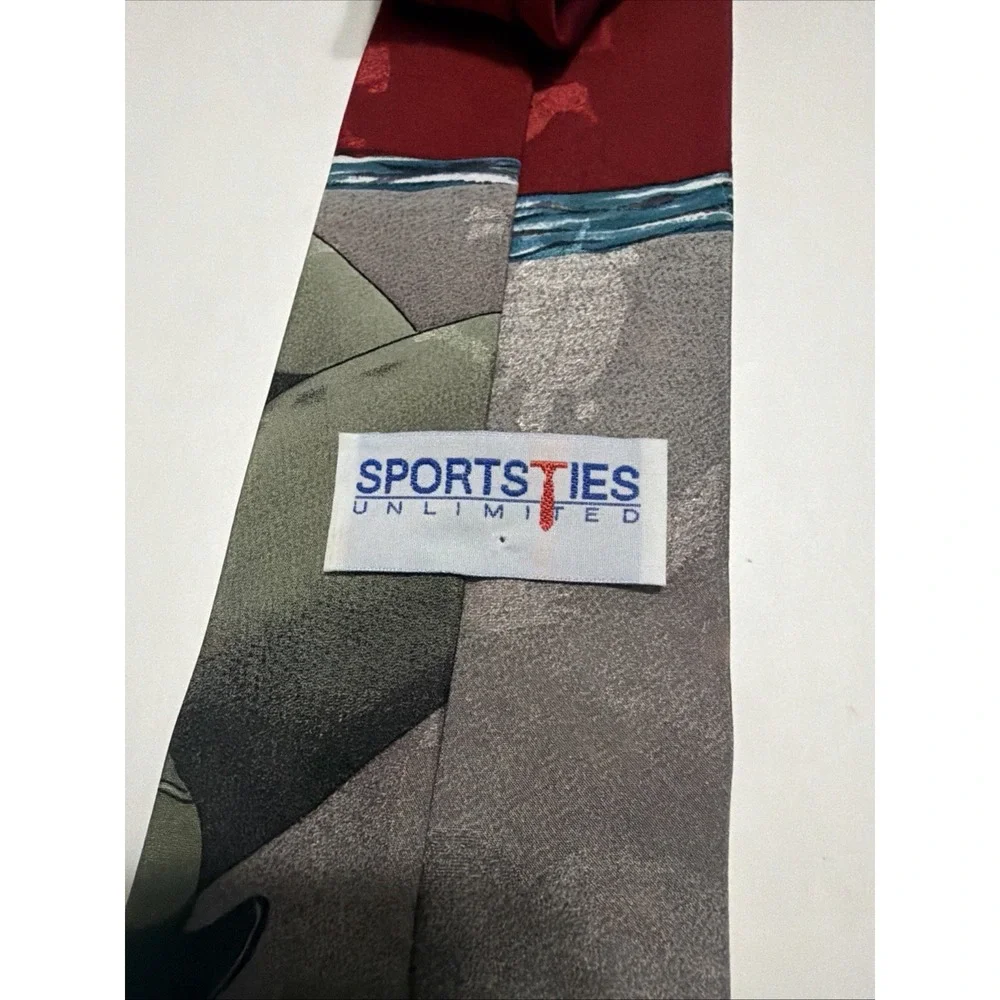 Sportsties Unlimited Manatee Underwater Scene Silk Blend Novelty Tie USA Made